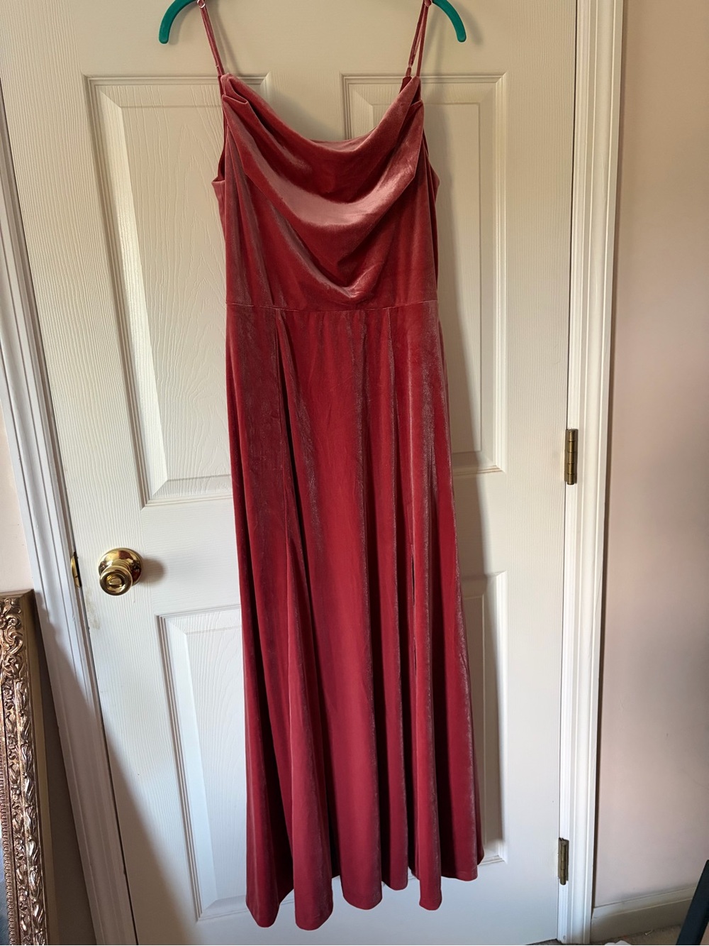 David’s Bridal Velvet Cowl Neck Cinnamon Size 12